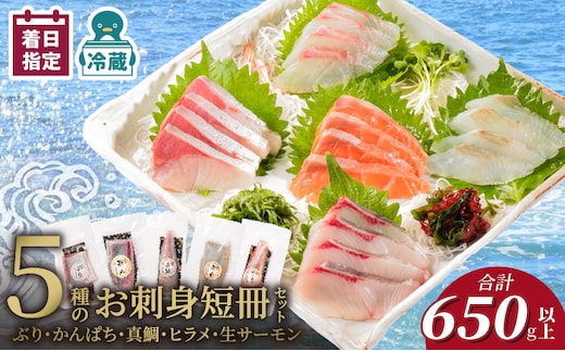 お刺身 短冊 5種セット 計650g以上 N019-YC810