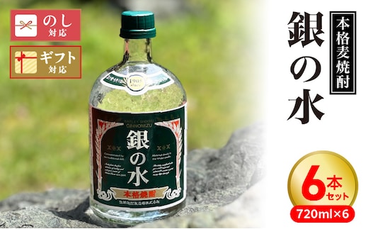【本格麦焼酎】銀の水 720ｍｌ ６本セット N076-YD0257
