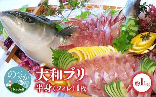 【大和ブリ】半身(ﾌｨﾚ)約1.0kg×1枚ｽｷﾝﾚｽﾛｲﾝ仕様 N072-YB327
