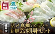 【冷蔵】豪華白身の饗宴！延岡産活〆真鯛とヒラメの新鮮お刺身セット N019-YB723