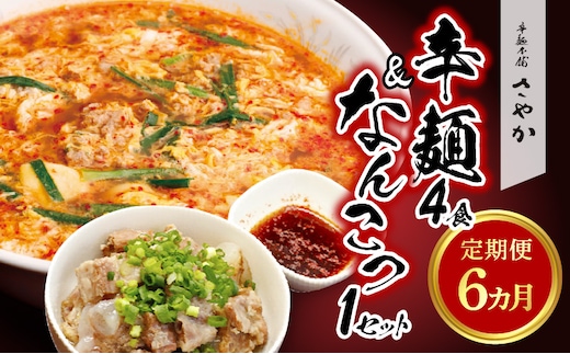 辛麺4食・なんこつ1セット【6ヶ月定期便】 N040-YG0210