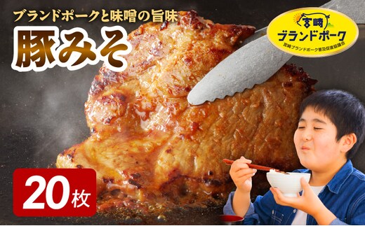 【宮崎ブランドポーク】豚ロース(肩ﾛｰｽ含む)みそ漬け20枚 N061-YB438