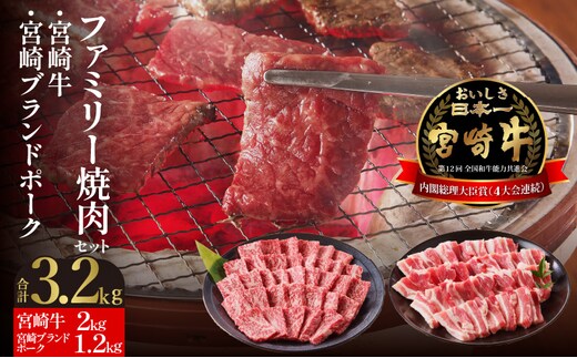 宮崎牛・宮崎ブランドポーク焼肉セット（10～15人前） N023-YZG006