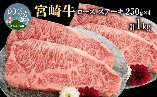 宮崎牛ロースステーキ250g×4 計1kg N0147-YD0256