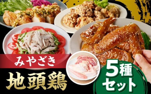 数量限定 みやざき地頭鶏 5種セット 肉 鶏肉 とり 国産 食品 小分け 食べ比べ もも むね ささみ 手羽先 手羽元 おかず おつまみ お弁当 晩ご飯 から揚げ サラダ 焼肉 万能食材 真空パック 冷凍 おすすめ ギフト 贈り物 贈答 宮崎県 日南市 送料無料_BD98-24