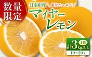 マイヤーレモン 計3kg以上 希少 国産レモン 果物 くだもの フルーツ 檸檬 柑橘 期間限定 数量限定 おすすめ ジュース 飲み物 サラダ 調味料 焼肉 バーベキュー BBQ デザート おすそ分け 産地直送 食品 贈り物 お土産 宮崎県 日南市 送料無料_AV3-25