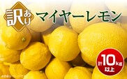 訳あり 先行予約 マイヤーレモン 計10kg以上 フルーツ 果物 柑橘 レモン 檸檬 オレンジ おすすめ おすそ分け お土産 プレゼント お取り寄せ グルメ 国産 食品 デザート スイーツ ブランド 希少 特産品 産地直送 宮崎県 日南市 送料無料_BB130-23