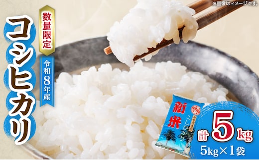令和8年産 新米 コシヒカリ 計5kg お米 ご飯 ライス 国産 数量限定 期間限定 人気 食品 精米 白米 こしひかり 有洗米 おにぎり お弁当 炊き込みご飯 雑炊 ギフト プレゼント 贈り物 お取り寄せ 産地直送 宮崎県 日南市 送料無料_BA106-26