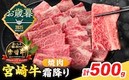 ≪お歳暮・冬ギフト2025≫数量限定 宮崎牛 霜降り 焼肉 計500g 肉質等級4等級以上 牛肉 黒毛和牛 国産 食品 おかず 最高級 ブランド牛 焼き肉 BBQ バーベキュー キャンプ 人気 おすすめ 記念日 贈り物 お取り寄せ ミヤチク 宮崎県 日南市 送料無料_CA91-253