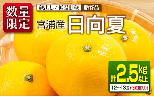 先行予約 宮浦産 蔵出し 日向夏 計2.5kg以上 化粧箱入り 期間限定 数量限定 フルーツ 果物 くだもの 柑橘 みかん 令和8年発送 国産 産地直送 新鮮 食品 ジュース デザート おやつ ギフト 贈り物 贈答 お返し お礼 手土産 おすそ分け 宮崎県 日南市 送料無料_BC130-25