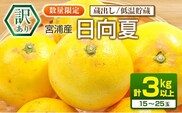 先行予約 訳あり 宮浦産 蔵出し 日向夏 計3kg以上 期間限定 数量限定 フルーツ 果物 くだもの 柑橘 みかん 令和8年発送 国産 産地直送 新鮮 食品 ジュース デザート フルーツサンド おやつ ご褒美 おすそ分け ご家庭用 ご自宅用 宮崎県 日南市 送料無料_BC131-25