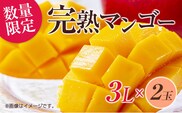数量限定 完熟マンゴー 3L×2玉 フルーツ 果物 くだもの 国産 期間限定 先行予約 食品 デザート おやつ 人気 おすすめ おすそ分け ご褒美 お祝 お取り寄せ グルメ 産地直送 お土産 ギフト プレゼント 贈り物 贈答品 宮崎県 日南市 送料無料_DD8-23