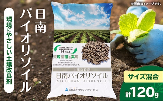 日南バイオリソイル （焼酎かすを原料として土壌改良剤） 8袋 合計120g サステナブル 土壌改良剤 焼酎バイオマス ペレット状 撒きやすい 家庭菜園 ガーデニング 花壇 野菜づくり 園芸 環境保全 エコ資材 リサイクル 資源循環 選べる おすすめ 宮崎県 送料無料_ZY9-26