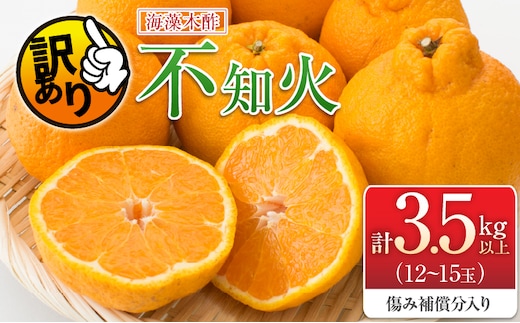 先行予約 訳あり 海藻木酢 不知火 計3.5kg以上 傷み補償分入り フルーツ 果物 くだもの 柑橘 みかん 訳アリ 国産 食品 デザート おやつ おすそ分け おすすめ ご家庭用 ご自宅用 B品 傷 マーマレード 産地直送 宮崎県 日南市 送料無料_A105-26
