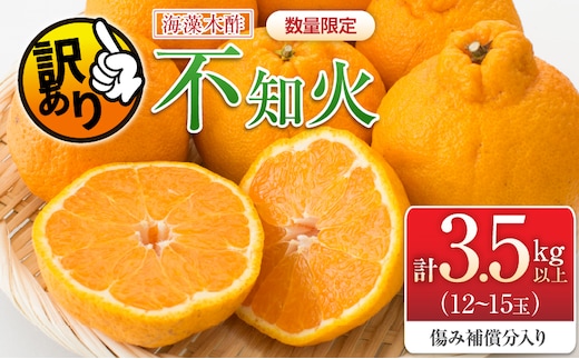 先行予約 訳あり 海藻木酢 不知火 計3.5kg以上 傷み補償分入り 期間限定 数量限定 フルーツ 果物 くだもの 柑橘 みかん 訳アリ 国産 食品 デザート おやつ おすそ分け おすすめ ご家庭用 ご自宅用 B品 傷 マーマレード 産地直送 宮崎県 日南市 送料無料_A105-26