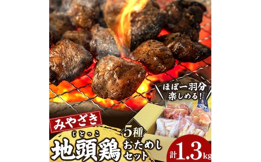 【宮崎ブランド地鶏】朝挽き”みやざき地頭鶏”おためしセット 約1.3㎏（国産 鶏 鶏肉 地鶏 小分け モモ肉 もも肉 ムネ肉 むね肉 焼肉 鍋 唐揚げ 炭火焼 チキン南蛮 宮崎 小林市）