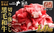 【12/22から寄附額改定】【黒毛和牛専門店直送】厳選黒毛和牛切り落とし 1.0kg（500g×2P 国産 牛肉 和牛 薄切り スライス 切り落とし 赤身 訳あり 特別提供）