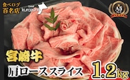 【数量限定受付】食べログ百名店・倉薗牧場 A5等級 宮崎牛 肩ローススライス 1.2kg（宮崎牛 牛肉 お肉 A5 国産 ロース スライス すき焼き 限定）