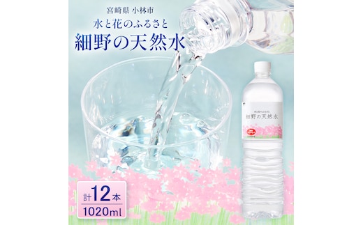 細野の天然水1,020ml×12本×1箱(水 天然水 ミネラルウオーター シリカ）