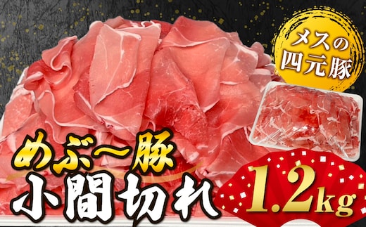 【地元ブランド豚】めぶ～豚こま切れ1.2kg（豚肉 豚 肉 お肉 切り落とし 大容量）