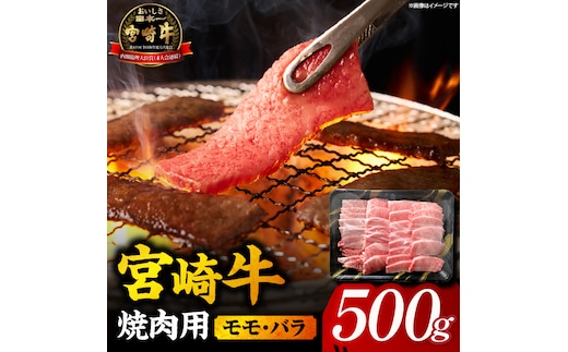 【A5等級宮崎牛】焼肉用モモ・バラ500g（小林市産 牛肉 和牛 特選 贅沢 厳選和牛 ブランド牛 ギフト 贈答）