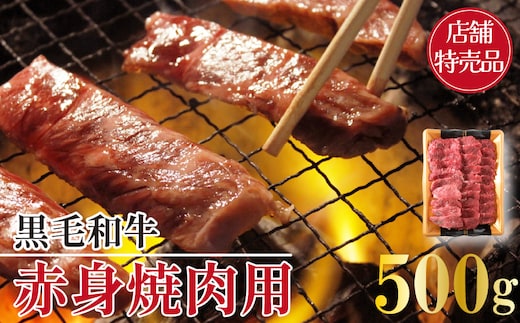 【店舗特売品】小林市産黒毛和牛赤身焼肉用 500g（国産 黒毛和牛 赤身 赤身肉 モモ 焼肉 お肉 牛肉）