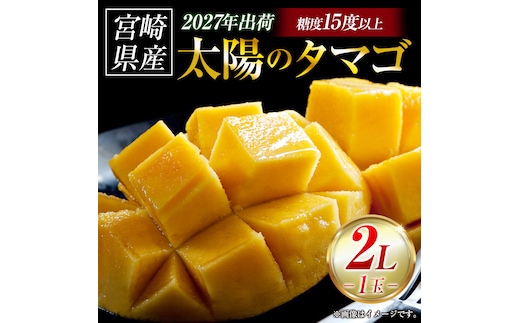 【令和9年発送 先行予約】完熟マンゴー「太陽のタマゴ」 2L×1玉（フルーツ マンゴー 完熟マンゴー アップルマンゴー 果物 くだもの 先行受付 2027 令和9年 宮崎）