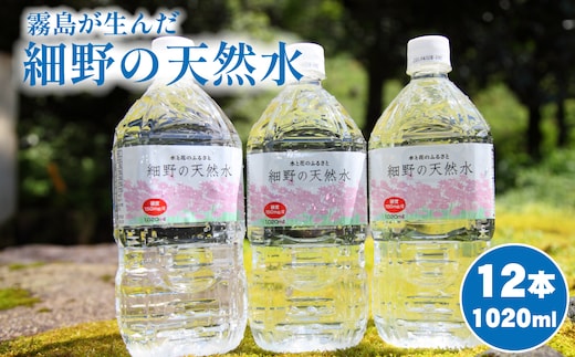 【年内発送】【ミネラルたっぷり天然水】細野の天然水 1020ml×12本 1箱 （ミネラルウォーター 天然水 水 中硬水 シリカ シリカ水 ミネラル 美容 健康 人気 霧島 宮崎県 小林市） 