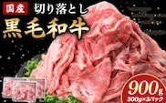 【小分けで便利】国産黒毛和牛切り落とし 900g （ 国産 牛 牛肉 黒毛和牛 切り落とし 真空 小分け 冷凍 宮崎県 小林市 ）