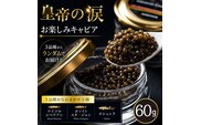 【お試しキャビア】皇帝の涙 60g 3品種からランダムで3個（オシェトラ・ホワイトスタージョン）国産 チョウザメ キャビア