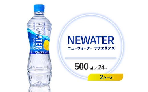アクエリアス ニューウォーター 500ml PET【コカ・コーラ】ペットボトル 2ケース(48本) セット スポーツドリンク スポドリ カロリーゼロ 熱中症対策 水分補給 清涼飲料水 宮崎県 えびの市 送料無料