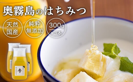 8年産春採れの新蜜 宮崎県高原町産 奥霧島のはちみつ900g(300g×3本） すぐに使えるボトルタイプの天然蜂蜜 [天然 国産 純粋 無添加 非加熱 プラ容器] TF0700-P00058