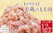 宮崎県産若鶏もも切身1.2kgセット(300g×4p) 小分けパック 冷凍 TF834-P00063