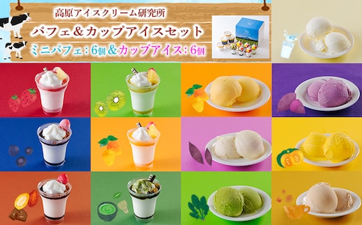 高原アイスクリーム研究所 パフェ&カップアイス12個セット TF0301-P00023