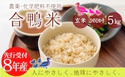 【先行予約】令和8年産 無農薬栽培 合鴨米ひのひかり(玄米)5kg [2026年産 ワンストップオンライン対応] TF0424-P00029
