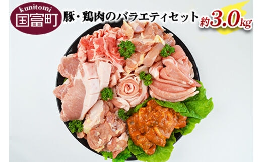 ＜豚・鶏肉のバラエティセット（重量約3.0ｋｇ）＞翌月末迄に順次出荷【0143_sb】