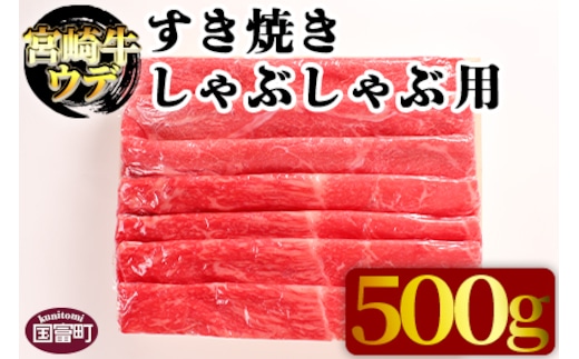 ＜宮崎牛ウデ すき焼き・しゃぶしゃぶ用 500g＞翌月末迄に順次出荷【a0297_em_x3】