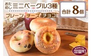＜おためしミニベーグル 3種セット 計8個＞翌月末迄に順次出荷【a0690_kp】