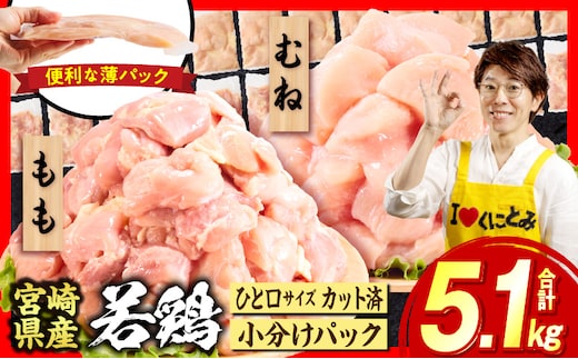 宮崎県産若鶏切身5.1kg 鶏肉