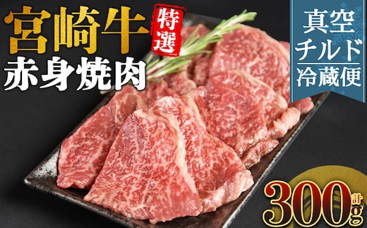 ＜【新鮮チルド】宮崎牛特選 赤身焼肉 合計300g＞入金確認後、14営業日以内に順次発送 【 A5等級 ランク 最高等級 高級 お肉 和牛 黒毛和牛 ブランド牛 お家焼肉 焼き肉 BBQ バーベキュー ご褒美 】【b1089_no】