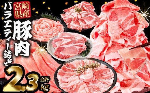 ＜宮崎県産豚肉バラエティー詰合せセット 2.3kg＞入金確認後、2025年12月に順次出荷【国産 宮崎県産 ぶた にく 精肉 とんかつ トンカツ 焼肉 焼き肉 スライス 小間切れ 豚こま 詰め合わせ 6種類 肩ロース ウデ ミヤチク 宮崎県 国富町 】【b1031_my_dec】