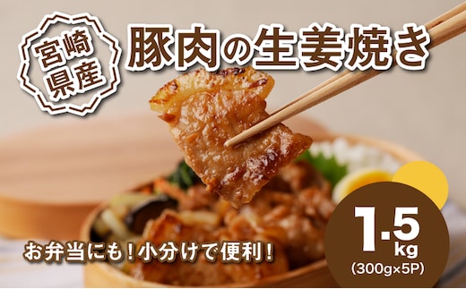 簡単調理 宮崎県産豚肉の生姜焼き 1.5kg（300g×5P） K16_0146