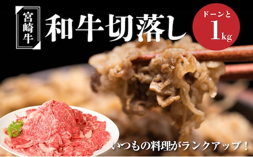 宮崎牛 和牛 切り落とし1kg K01_0011_1