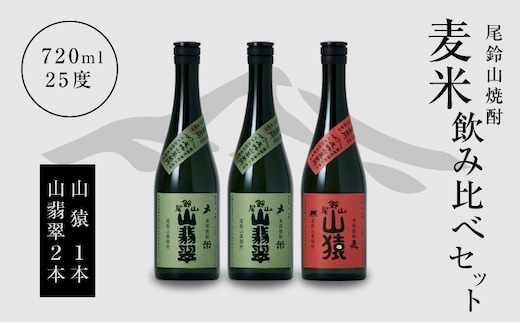 焼酎尾鈴山（山猿1本・山翡翠2本）720ml K08_0014_3