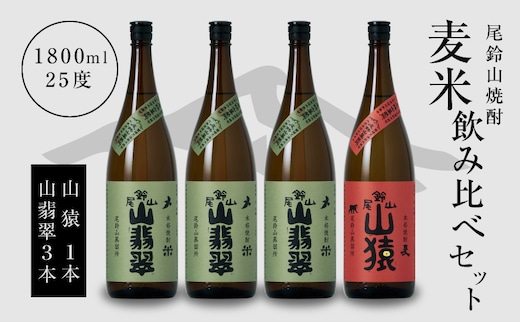 焼酎尾鈴山（山猿1本・山翡翠3本）1800ml K08_0029_3