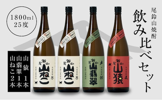 焼酎尾鈴山（山ねこ2本・山猿1本・山翡翠1本）1800ml K08_0031_3