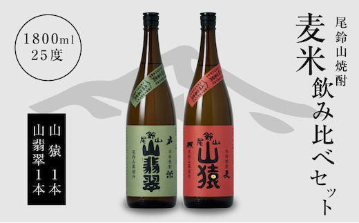 焼酎尾鈴山（山猿1本・山翡翠1本）各1800ml K09_0028_3