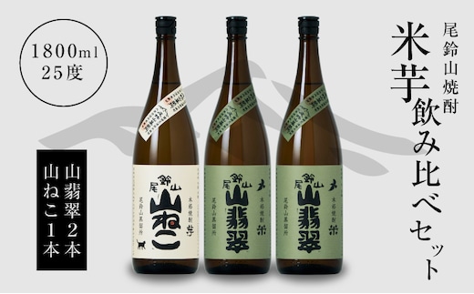 焼酎尾鈴山（山ねこ1本・山翡翠2本）各1800ml K09_0031_1