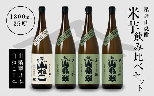 焼酎尾鈴山（山ねこ1本・山翡翠3本）各1800ml K09_0036_3