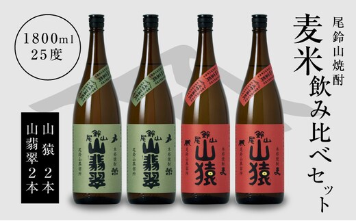 焼酎尾鈴山（山猿2本・山翡翠2本）各1800ml K09_0038_3